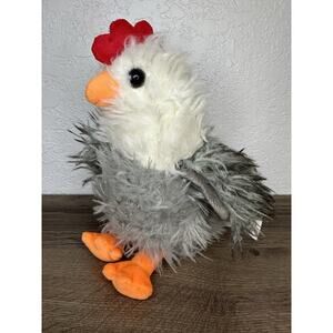 Rooster Plush 7” Grey Shaggy Chicken Bird Fluffy Stuffed Animal Toy Walmart